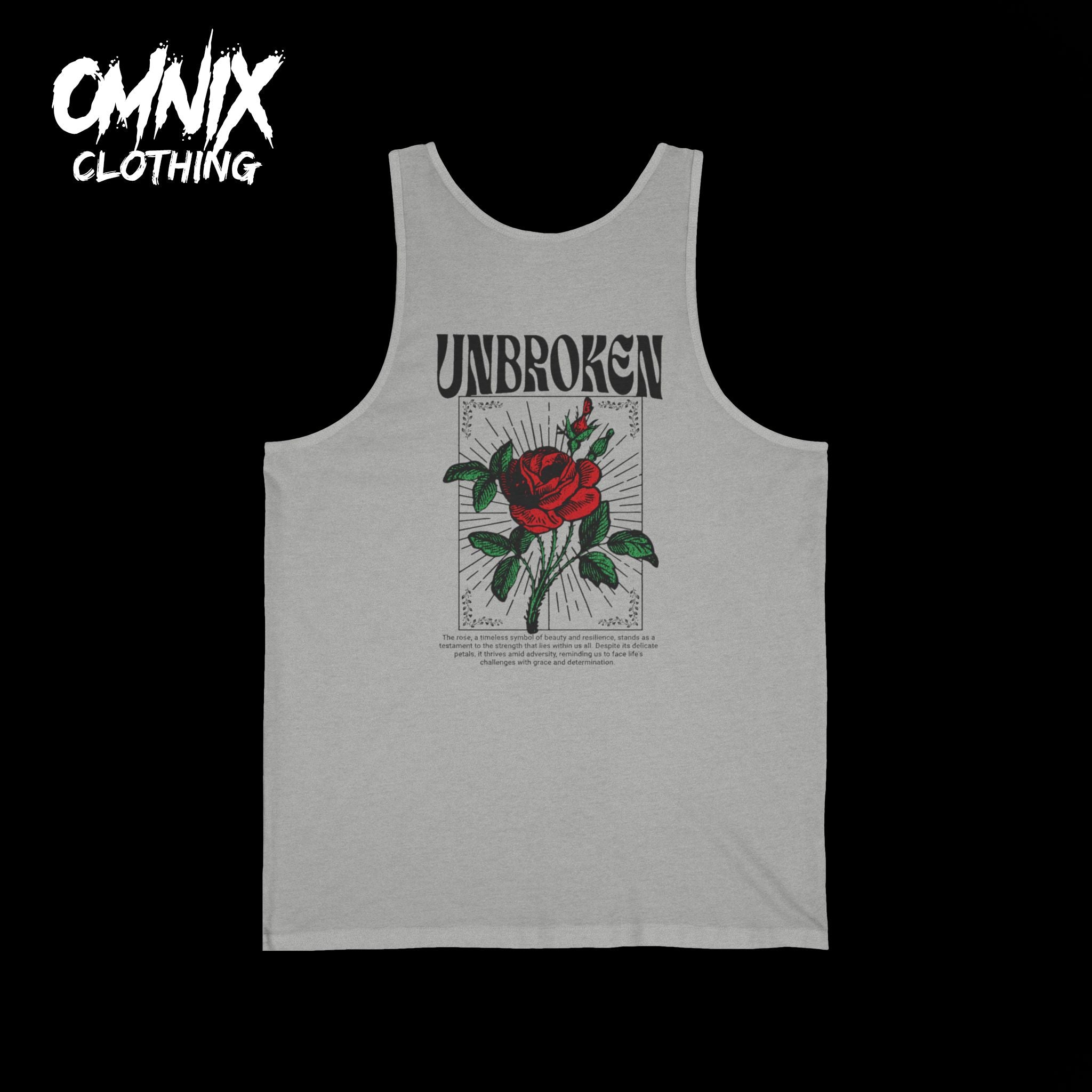 OMNIX Jersey Tank with Unbroken Rose Design